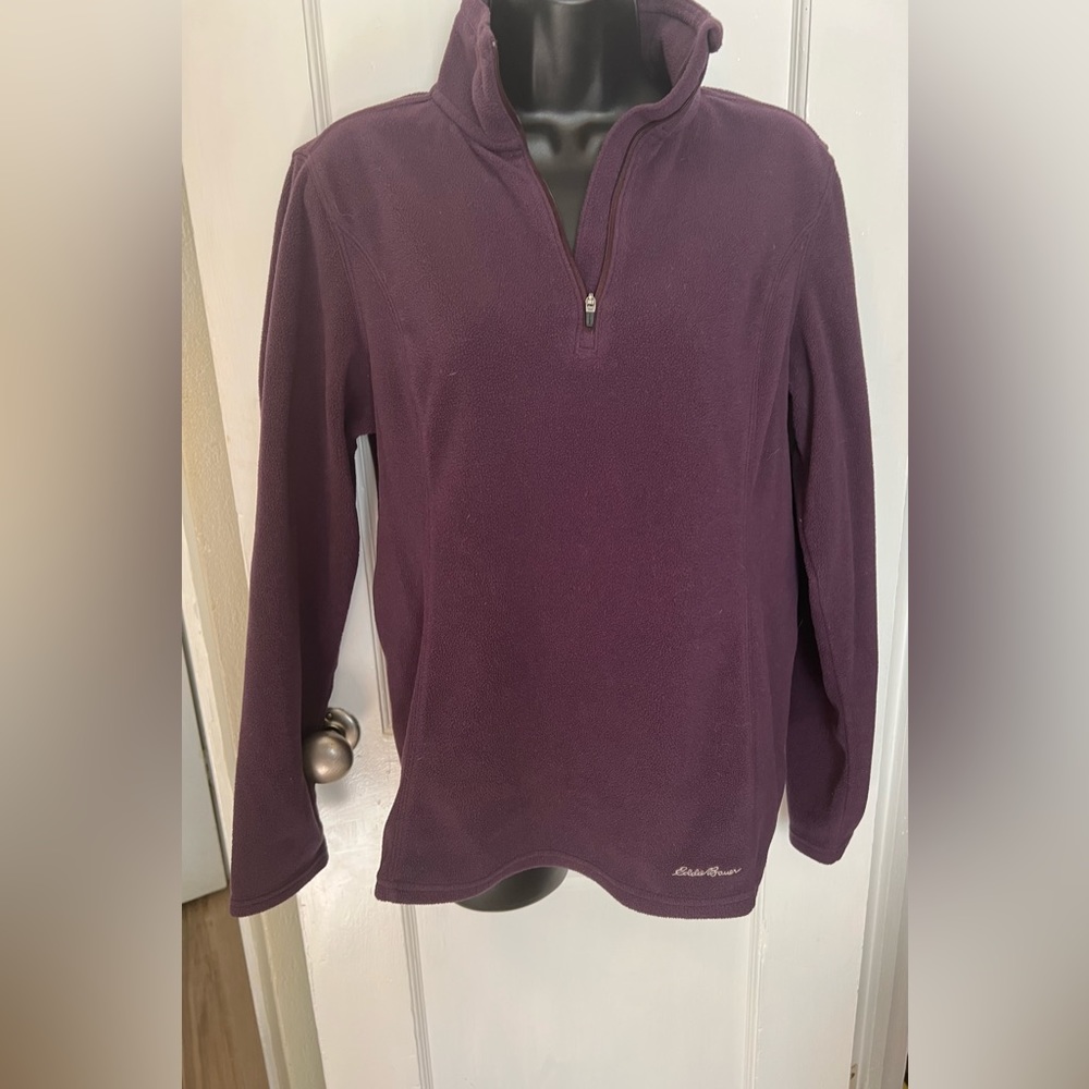 Eddie Bauer Plum 3/4 Zip Pullover Sz M